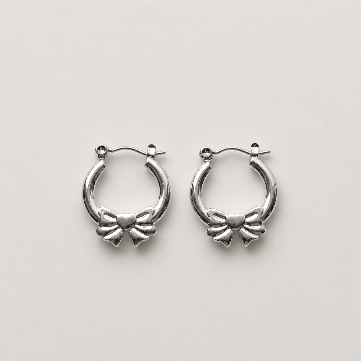 Anti-Tarnish Bow Hoop Earrings