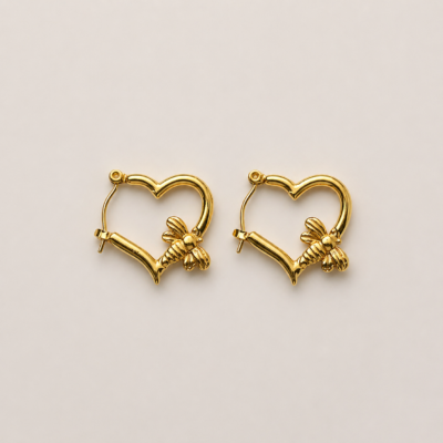 Anti-Tarnish Honey Heart Earrings