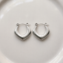 Silver Chevron Hoop Earrings | Haarmonaa