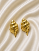 Anti-Tarnish Golden Seashell Stud Earrings