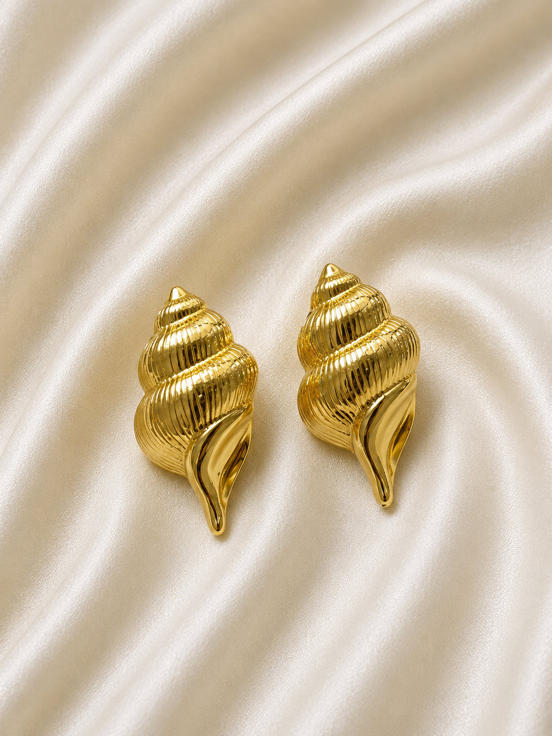Anti-Tarnish Golden Seashell Stud Earrings