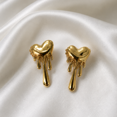 Melted Heart Drop Earrings | Haarmonaa