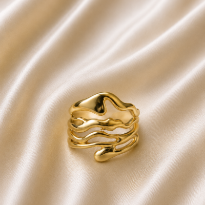 Fluid Wave Adjustable Ring | Haarmonaa