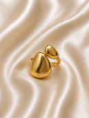 Dual Pebble Adjustable Ring | Haarmonaa