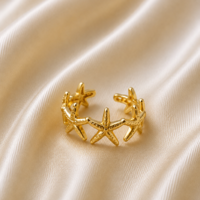 Starfish Crown Adjustable Ring | Haarmonaa